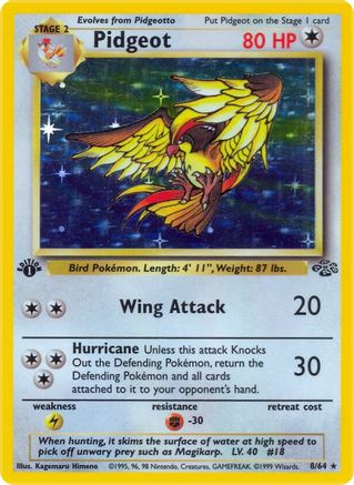 Image of Pidgeot (8) 008/64  - 1st Edition Holofoil Jungle - Holo Rare