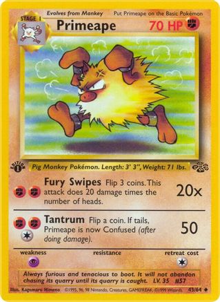 Image of Primeape 043/64  - Unlimited Jungle - Uncommon