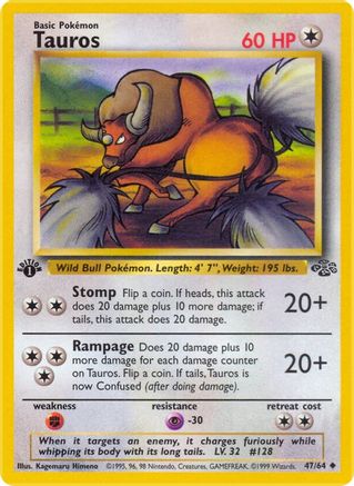Image of Tauros 047/64  - Unlimited Jungle - Uncommon