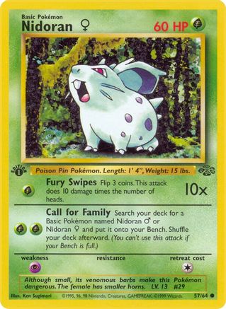 Image of Nidoran F 057/64  - 1st Edition Jungle - Common