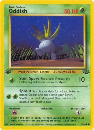 Image of Oddish 058/64  - 1st Edition Jungle - Common