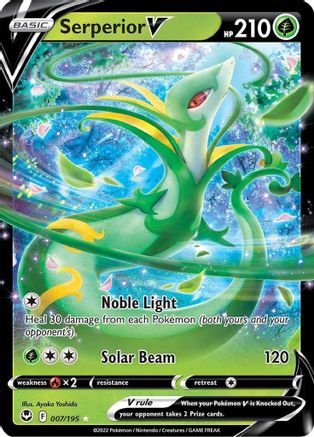 Image of Serperior V 007/195  - Holofoil SWSH12 Silver Tempest - Ultra Rare
