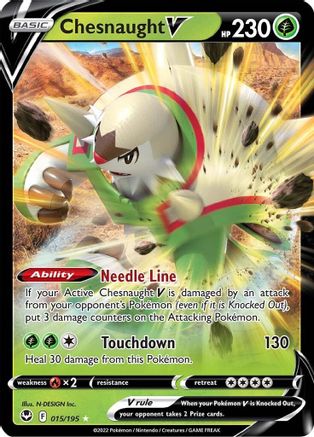 Image of Chesnaught V 015/195  - Holofoil SWSH12 Silver Tempest - Ultra Rare