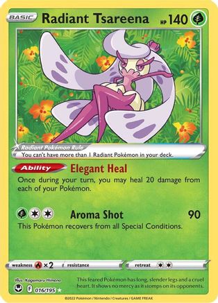 Image of Radiant Tsareena 016/195  - Holofoil SWSH12 Silver Tempest - Radiant Rare