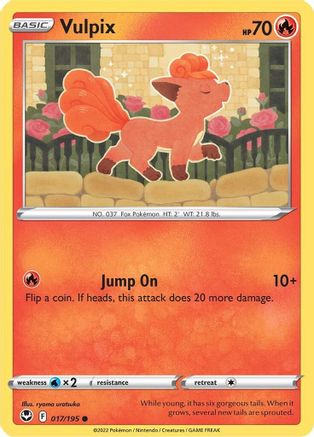 Image of Vulpix 017/195  - Reverse Holofoil SWSH12 Silver Tempest - Common