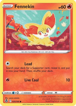 Image of Fennekin 025/195  SWSH12 Silver Tempest - Common