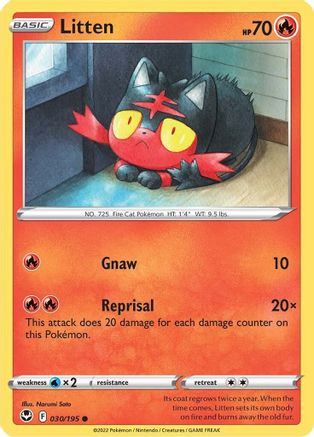 Image of Litten 030/195  SWSH12 Silver Tempest - Common