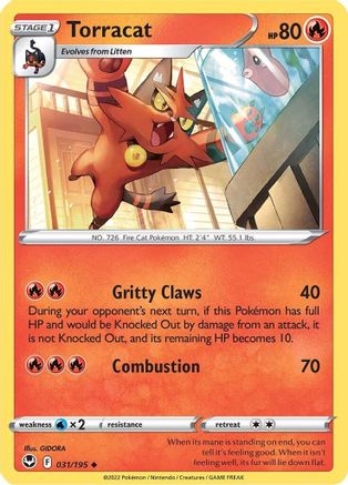 Image of Torracat 031/195  SWSH12 Silver Tempest - Uncommon
