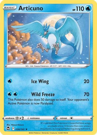 Image of Articuno 036/195  - Holofoil SWSH12 Silver Tempest - Holo Rare