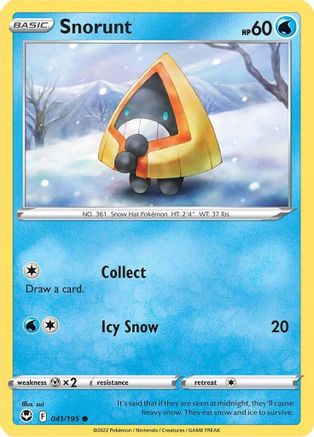 Image of Snorunt 041/195  - Reverse Holofoil SWSH12 Silver Tempest - Common