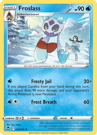 Image of Froslass 043/195  - Reverse Holofoil SWSH12 Silver Tempest - Rare