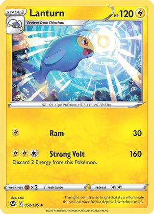 Image of Lanturn 052/195  - Reverse Holofoil SWSH12 Silver Tempest - Uncommon