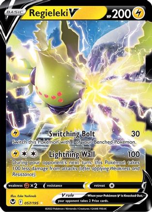 Image of Regieleki V 057/195  - Holofoil SWSH12 Silver Tempest - Ultra Rare