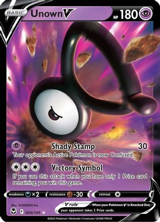 Image of Unown V 065/195  - Holofoil SWSH12 Silver Tempest - Ultra Rare
