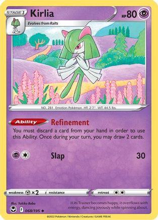 Image of Kirlia 068/195  - Reverse Holofoil SWSH12 Silver Tempest - Uncommon