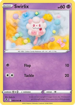 Image of Swirlix 083/195  - Reverse Holofoil SWSH12 Silver Tempest - Common