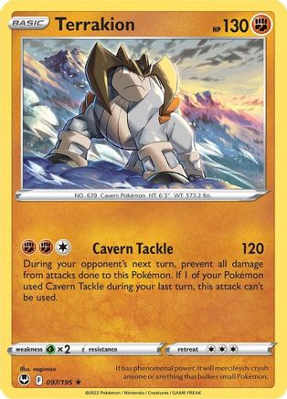 Image of Terrakion 097/195  - Holofoil SWSH12 Silver Tempest - Holo Rare