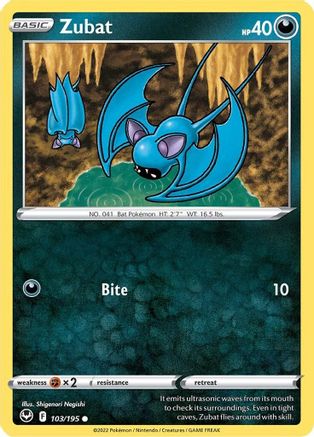 Image of Zubat 103/195  SWSH12 Silver Tempest - Common