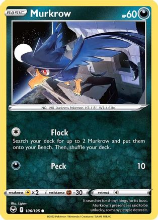 Image of Murkrow 106/195  SWSH12 Silver Tempest - Common