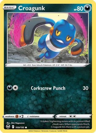 Image of Croagunk 109/195  SWSH12 Silver Tempest - Common