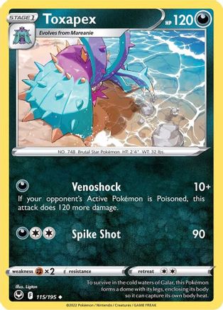 Image of Toxapex 115/195  - Reverse Holofoil SWSH12 Silver Tempest - Uncommon