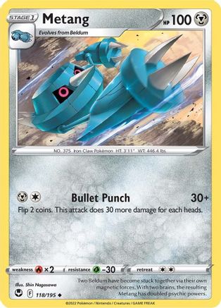 Image of Metang 118/195  SWSH12 Silver Tempest - Uncommon