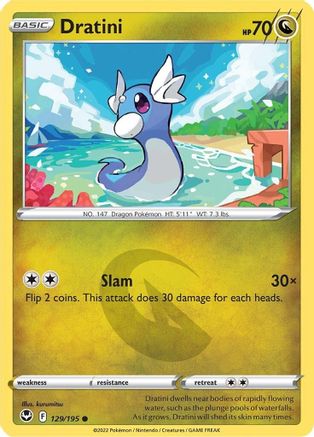 Image of Dratini 129/195  - Reverse Holofoil SWSH12 Silver Tempest - Common
