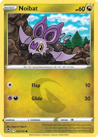 Image of Noibat 132/195  - Reverse Holofoil SWSH12 Silver Tempest - Common