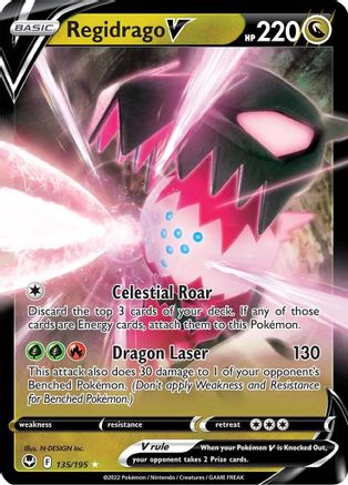 Image of Regidrago V 135/195  - Holofoil SWSH12 Silver Tempest - Ultra Rare