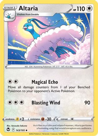 Image of Altaria 143/195  - Reverse Holofoil SWSH12 Silver Tempest - Uncommon