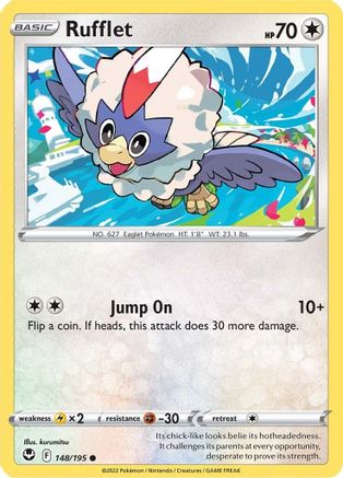 Image of Rufflet 148/195  - Reverse Holofoil SWSH12 Silver Tempest - Common