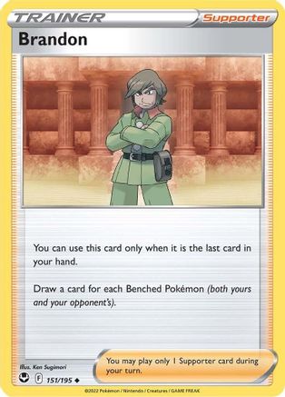 Image of Brandon 151/195  - Reverse Holofoil SWSH12 Silver Tempest - Uncommon