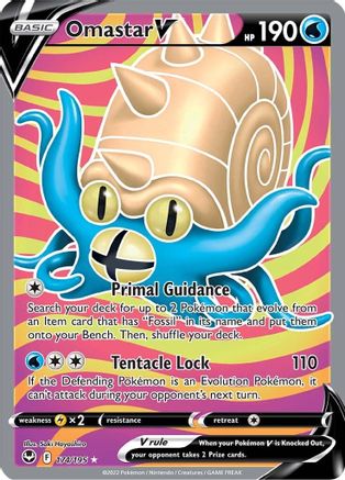 Image of Omastar V (Full Art) 174/195  - Holofoil SWSH12 Silver Tempest - Ultra Rare