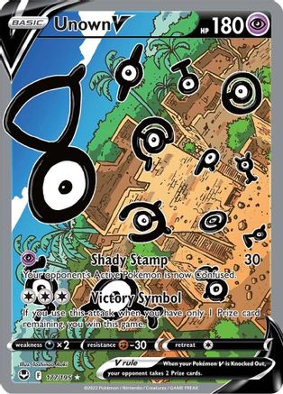 Image of Unown V (Alternate Full Art) 177/195  - Holofoil SWSH12 Silver Tempest - Ultra Rare