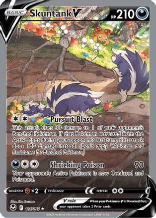 Image of Skuntank V (Alternate Full Art) 181/195  - Holofoil SWSH12 Silver Tempest - Ultra Rare