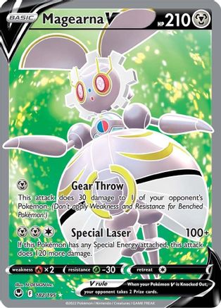 Image of Magearna V (Full Art) 182/195  - Holofoil SWSH12 Silver Tempest - Ultra Rare