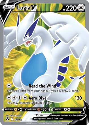 Image of Lugia V (Full Art) 185/195  - Holofoil SWSH12 Silver Tempest - Ultra Rare