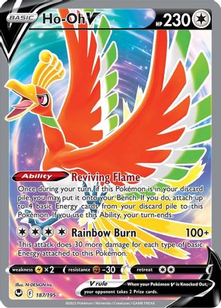Image of Ho-Oh V (Full Art) 187/195  - Holofoil SWSH12 Silver Tempest - Ultra Rare