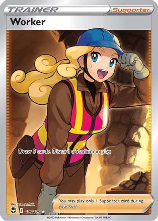 Image of Worker (Full Art) 195/195  - Holofoil SWSH12 Silver Tempest - Ultra Rare