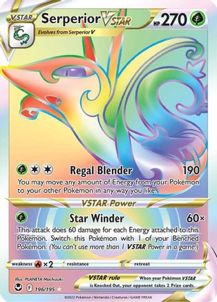 Image of Serperior VSTAR (Secret) 196/195  - Holofoil SWSH12 Silver Tempest - Secret Rare