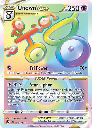 Image of Unown VSTAR (Secret) 199/195  - Holofoil SWSH12 Silver Tempest - Secret Rare