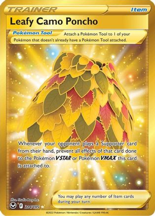Image of Leafy Camo Poncho (Secret) 214/195  - Holofoil SWSH12 Silver Tempest - Secret Rare