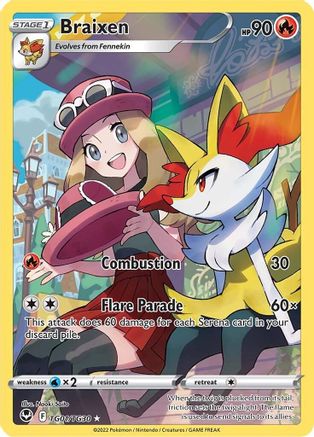 Image of Braixen TG01/TG30  - Holofoil SWSH12 Silver Tempest Trainer Gallery - Ultra Rare