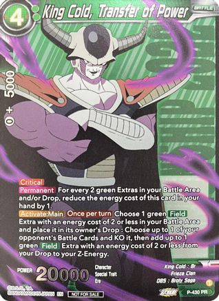 Image of King Cold, Transfer of Power (Championship Pack 2022 Vol.3) (P-430) - Tournament Promotion Cards
