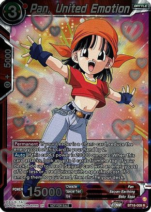 Image of Pan, United Emotion (Zenkai Series Pack Vol.1) (BT18-009) - Tournament Promotion Cards