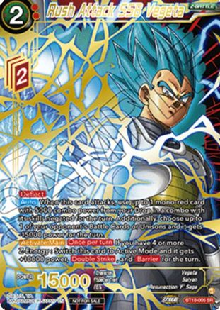 Image of Rush Attack SSB Vegeta (Zenkai Cup 2022 Top 8) (BT18-005) - Tournament Promotion Cards Foil