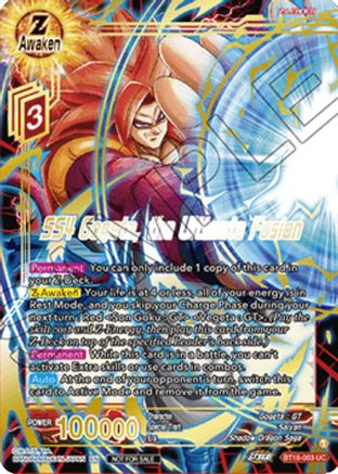 Image of SS4 Gogeta, the Ultimate Fusion (Zenkai Cup 2022 Champion) (BT18-003) - Tournament Promotion Cards Foil