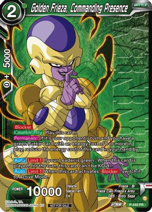 Image of Golden Frieza, Commanding Presence (Winner) (P-445) - Tournament Promotion Cards