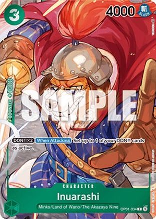 Image of Inuarashi (Box Topper) (OP01-034) - Romance Dawn Foil