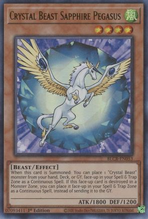 Image of Crystal Beast Sapphire Pegasus (BLCR-EN053) - Battles of Legend: Crystal Revenge 1st Edition